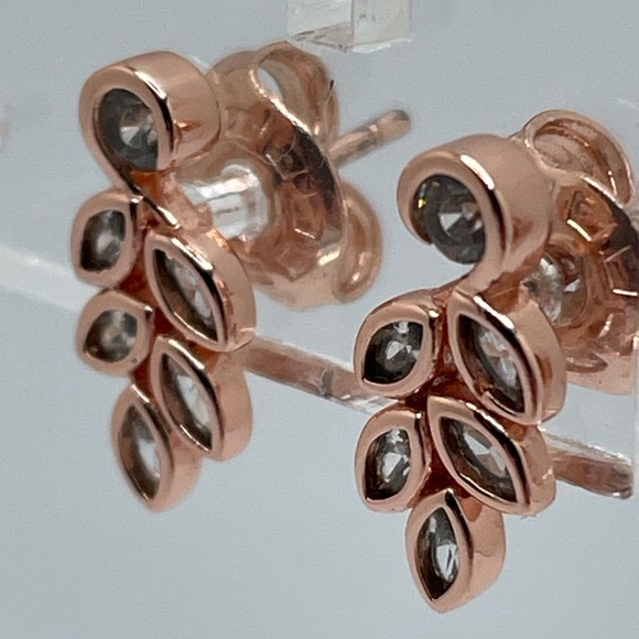 925 Rose Gold Coloured Earrings - Picture 2 of 5